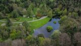 Aerial view of the lake at JFK Arboretum