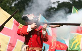 Musket firing display at Battle of the Boyne