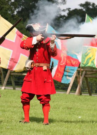 Musket firing display at Battle of the Boyne