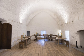 wide view of the tables situated in the dining room