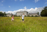 Children running through the flower meadow at Castletown House