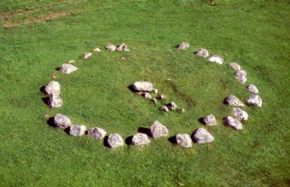 Aerial view of Carrowmore Passage Tomb