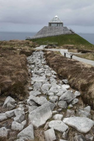 Stone wall running along the Céide Fields