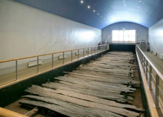 The preserved trackway at the Visitor Centre