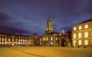 Courtyard of Dublin Castle at night