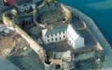 Aerial view of Dungarvan Castle during restoration works.