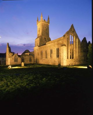 Ennis-Friary-back-of-church-night