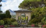 Back of the Italian garden with scenic views in the background