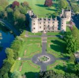 Aerial view of Kilkenny Castle with River Nore on lefthand side
