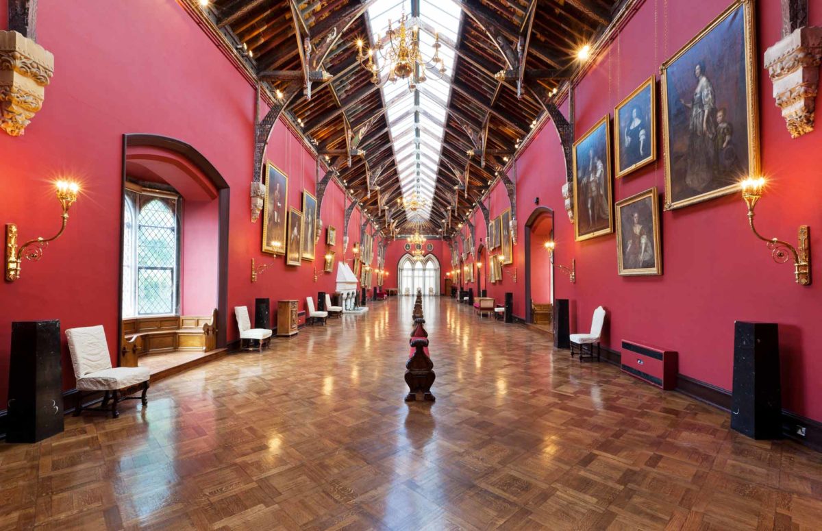 Long Gallery in Kilkenny Castle with portraits on wall