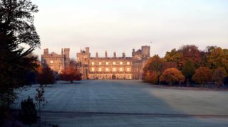 View of the front of Kilkenny Castle on a bright frosty morning