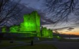 Ross Castle lit up green