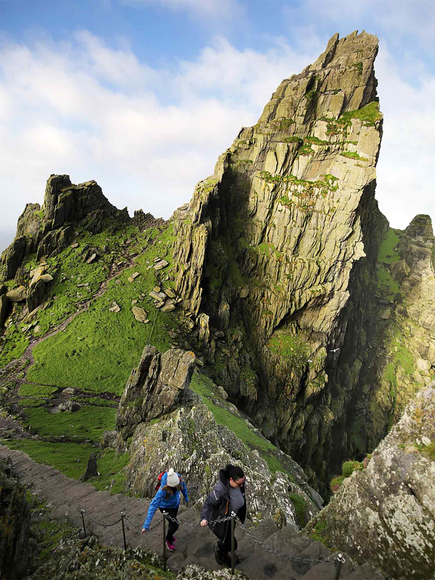 Walking up the Skellig steps
