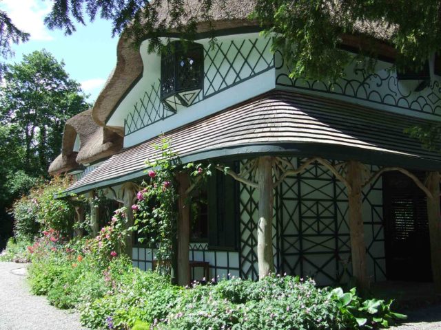 Swiss Cottage front exterior detail