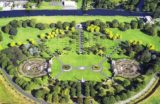 Aerial view of war memorial gardens