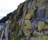 Work carried out by OPW staff in 2016 to securely moor with steel cables a large rock positioned over the Lighthouse Road