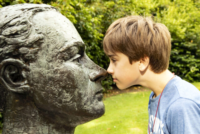 Young boy on tour of the Pearse Museum