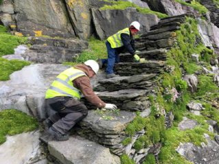 Work being carried out at Skellig Michael by OPW’s National Monuments District