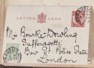 A letter sent by Mary Bourke-Dowling’s brother, Joseph, addresses to her in Bow Street Police Station