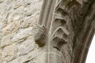 Detail of an arch at Drumlane Abbey.