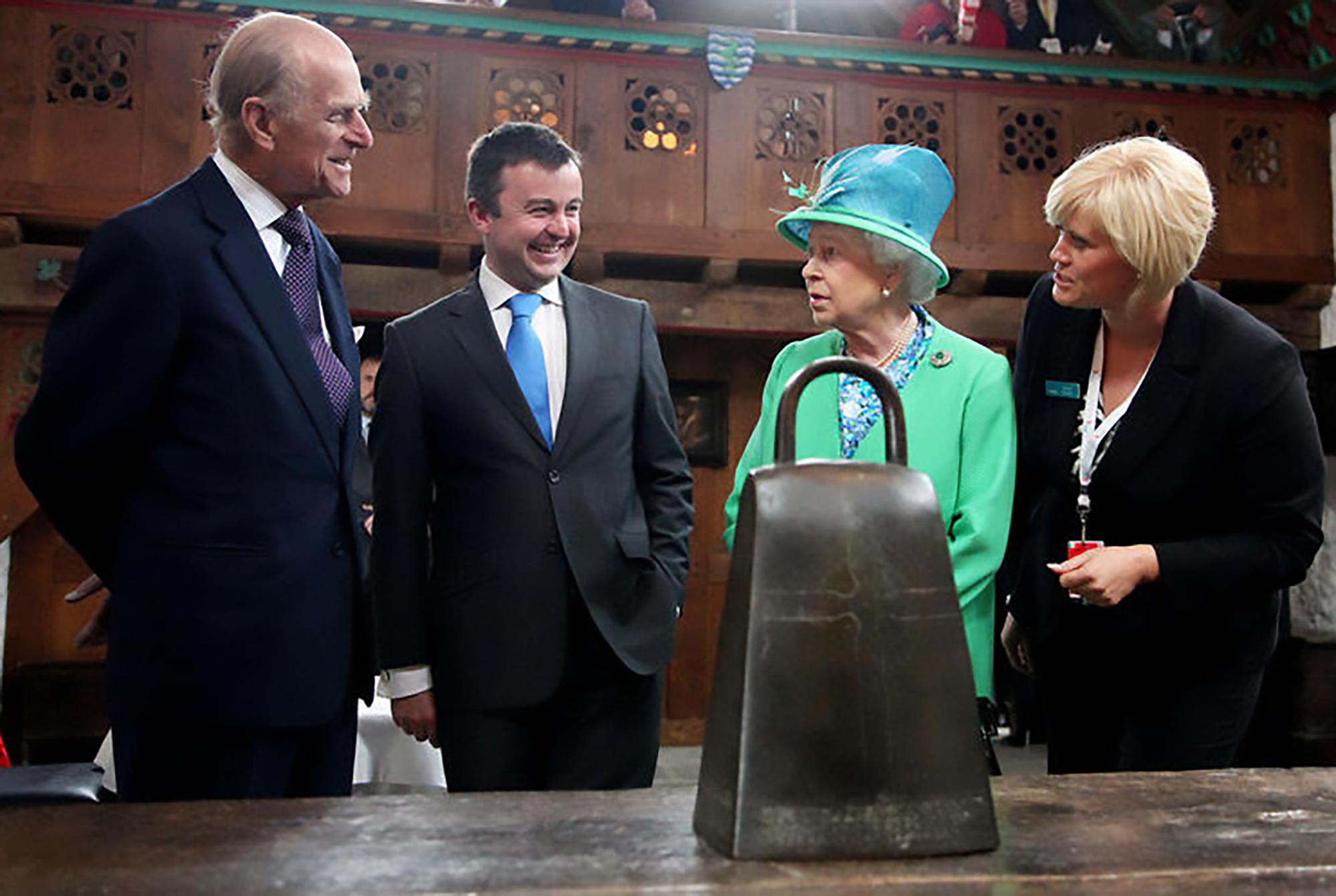 HRH the Duke of Edinburgh, Minister Brian Hayes, HM Queen Elizabeth II, Elaine Moriart