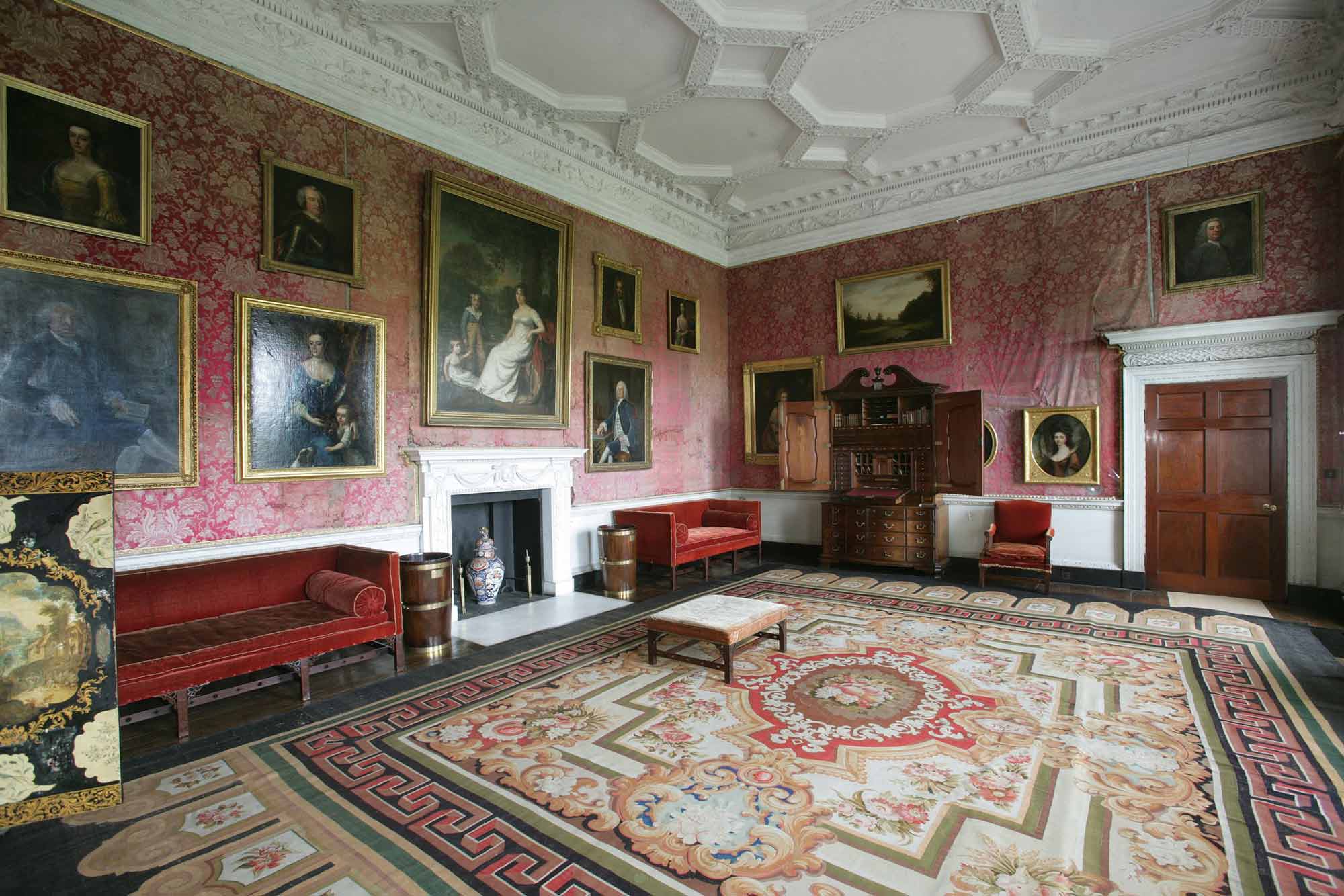 The Red Drawing Room prior to conservation