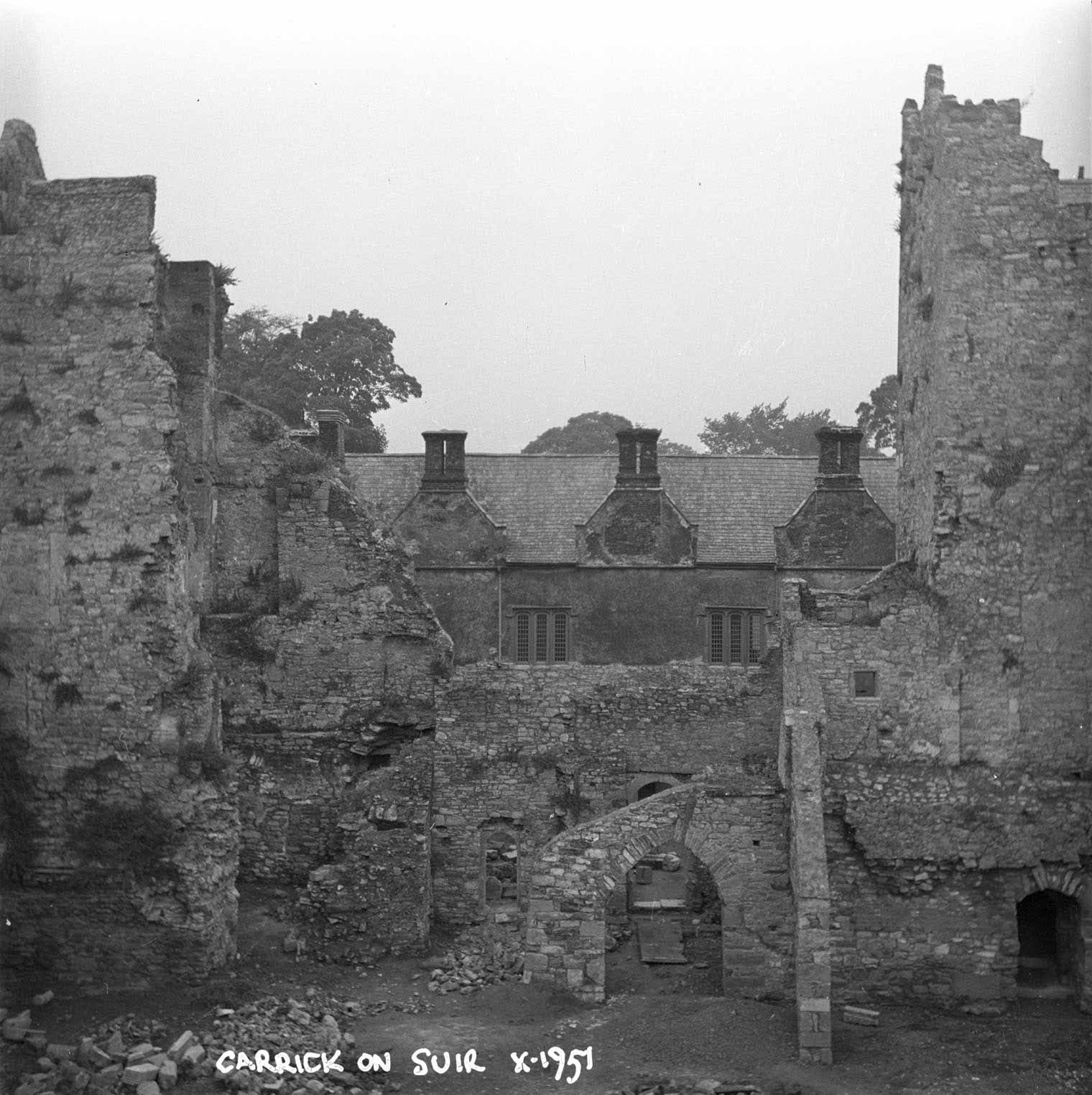 A view of the two 15th century towers (1951)