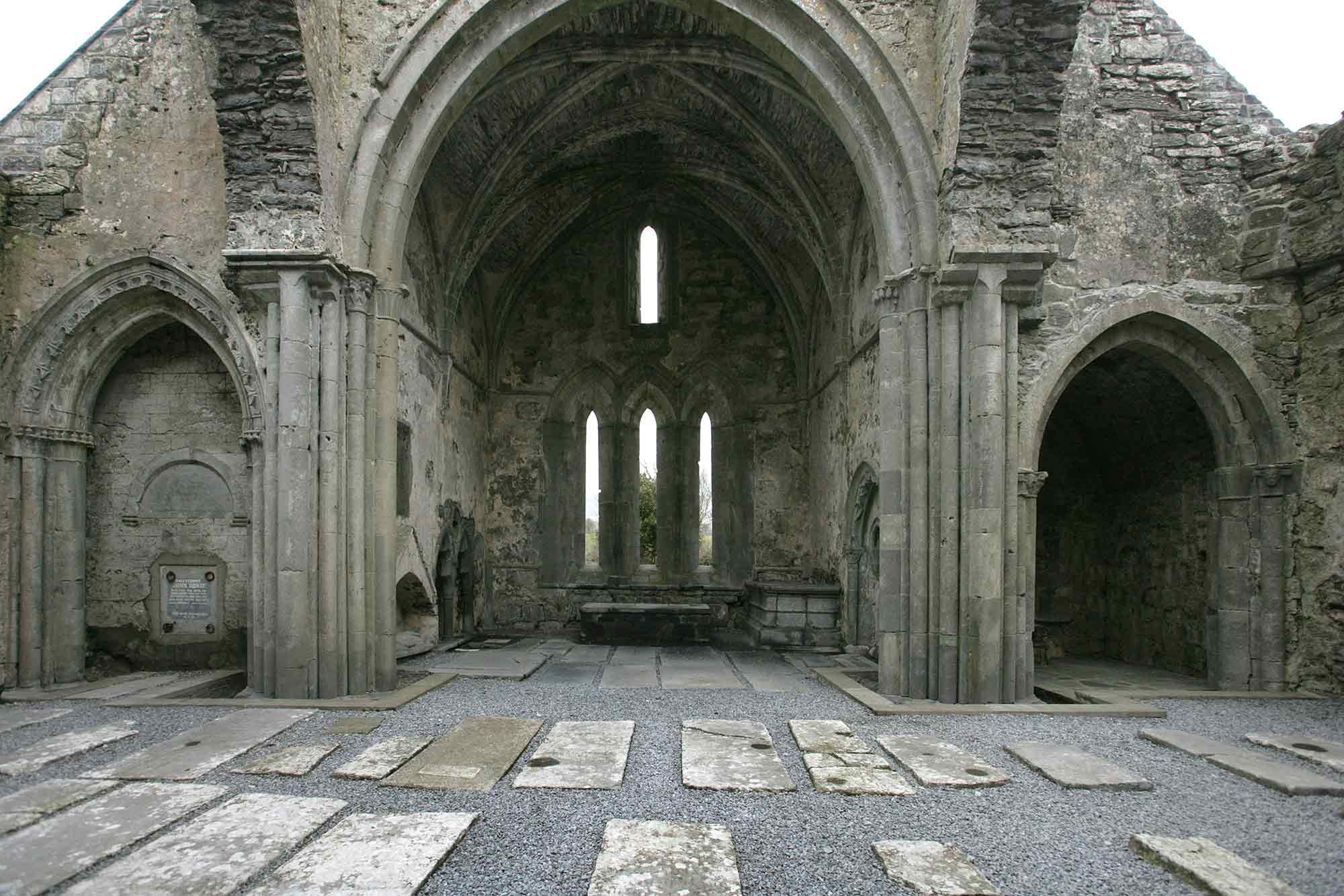 Triple window & rib vaulted ceiling of the chancel
