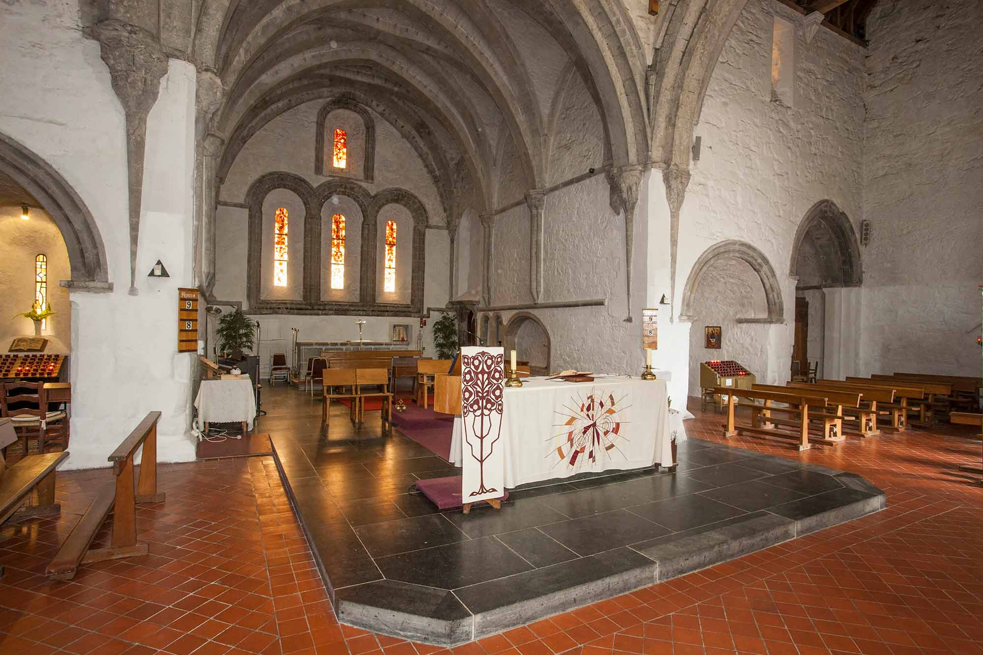 Chancel triple lancet windows