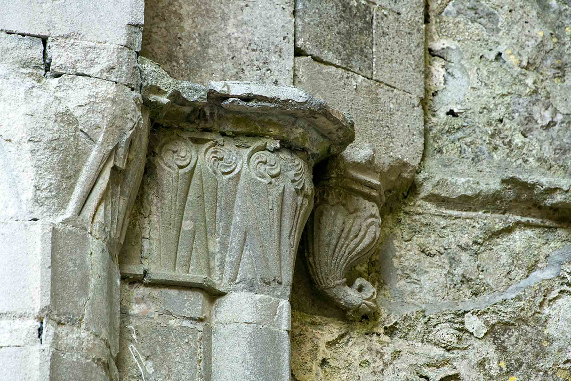 North capitals in the chancel arch
