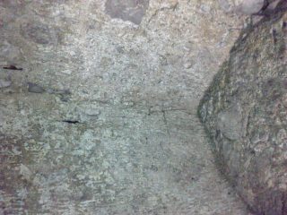 Wicker imprint on ceiling of the prison cell