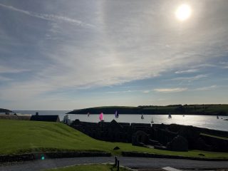 View from Charles Fort of colourful sails in Kinsale Harbour