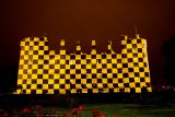 Kilkenny Castle lit up in chequer-board