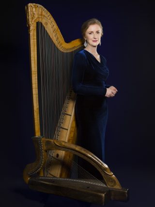 Siobhan Armstrong with harp