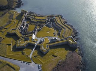 An aerial view of Charles fort military fortress.