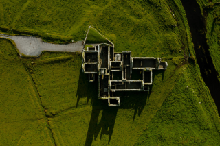 An aerial view of Ross Friary