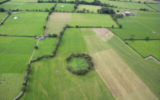 aerial view of the ringfort within the field system