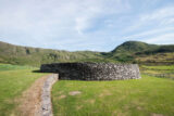 a stone fort situated within the mountain valleys