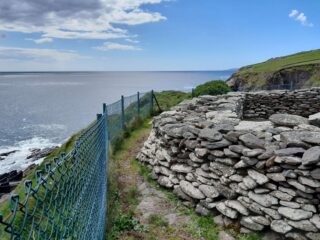 a partial view of the fort overlooking the sea