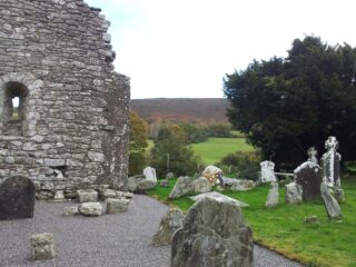 view of the mountains from the graveyard