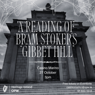 promotional poster of Gilbert Hill reading by Bram Stoker