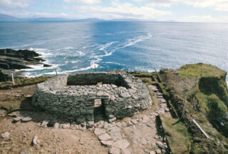 the stone fort overlooking the sea, with its rectangular entrance