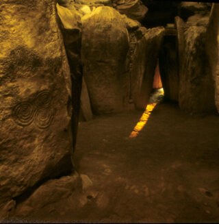 Newgrange Passage Tomb,Co Meath Ireland. The Winter Solstice,from the Chamber.