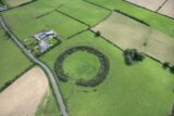 aerial view of the round fort, with livestock just barely visible near the fort.