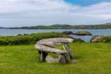 a stone tomb placed near the sea