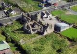 aerial view of the ruined abbey