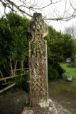 front facing view of the relief designs on the high cross