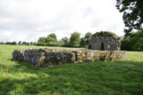 the remaining ruins of the church, which consists of one wall, the rest of which are barely there