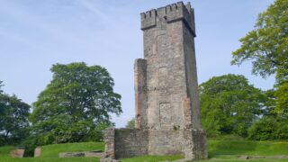 view of the tall, narrow castle