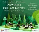 A poster for a pop up library in New Ross